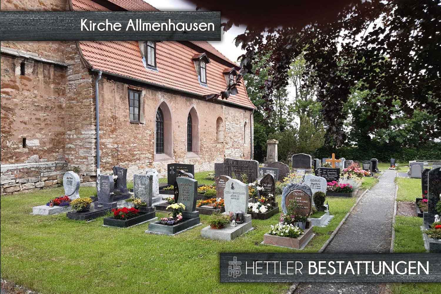 Trauerhalle, Kirche und Friedhof in Allmenhausen. Ihr Ort des Abschieds mit Hettler Bestattungen.